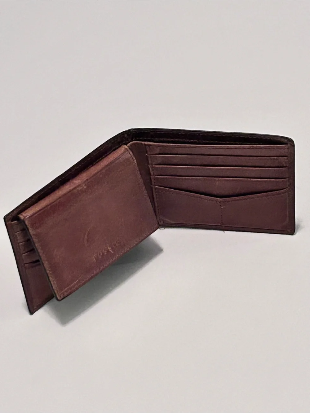 Fossil Derrick Buffalo Hide Leather RFID Passcase Wallet Bifold Men’s 4.25”x3.5”